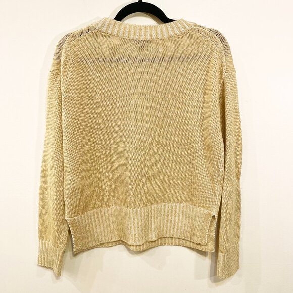 New J.Crew Cotton Linen Beach Sweater Gold Beige XS $90 - Picture 3 of 8
